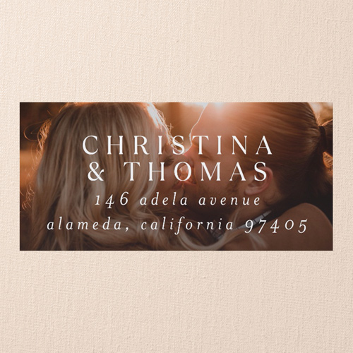 Timeless Typeface Wedding Address Label, White, Address Label, Matte