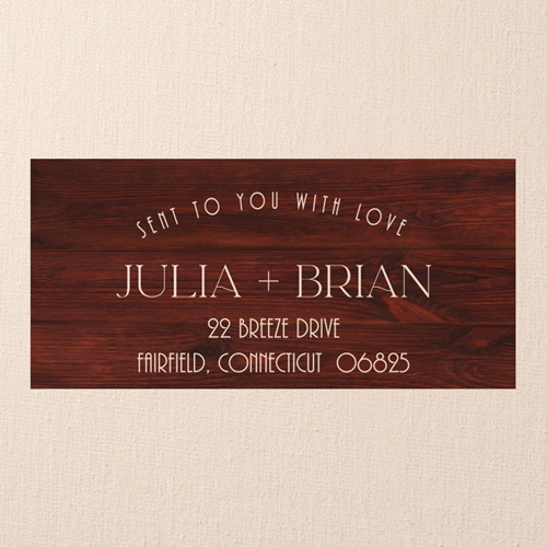 Timber Ties Wedding Address Label, Purple, Address Label, Matte