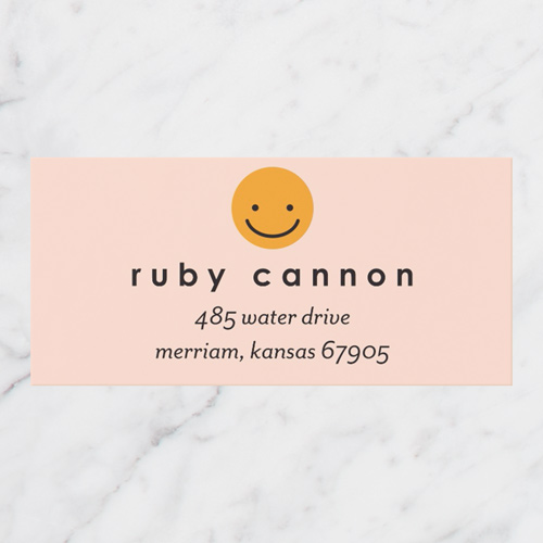 Sending Smiles Address Label, Beige, Address Label, Matte, Cashmere Pink