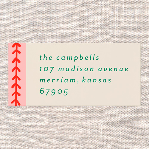 Fabulously Framed Address Label, Red, Address Label, Matte