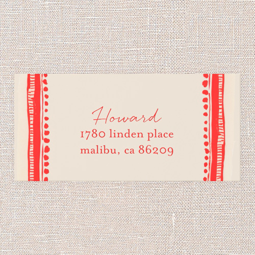 Boho Wrapped Address Label, Red, Address Label, Matte