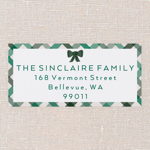 Blissful Bows Address Label, Green, Address Label, Matte, Forest