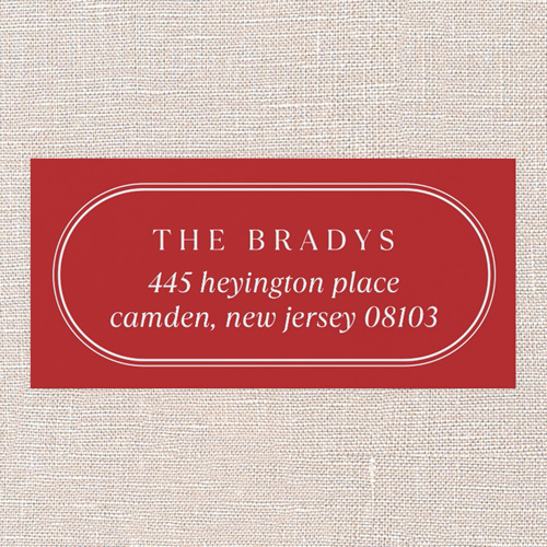 Opulent Oval Address Label, Red, Address Label, Matte