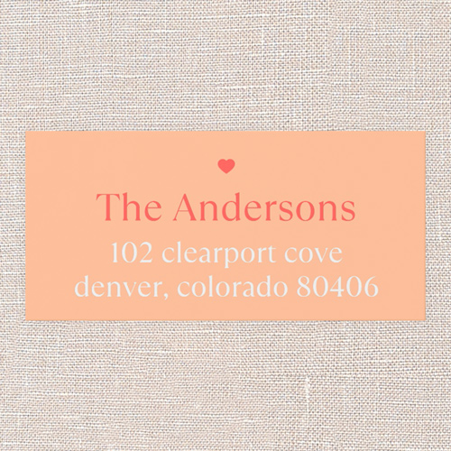 Tiny Heart Tidings Address Label, Orange, Address Label, Matte