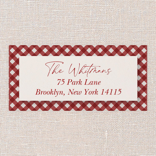 Tartan Touch Address Label, Red, Address Label, Matte