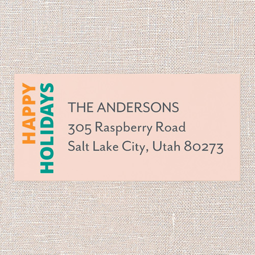 Festive Arch Address Label, Beige, Address Label, Matte, Cashmere Pink