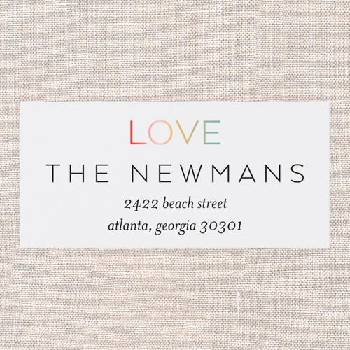 Ombre Type Address Label, White, Address Label, Matte
