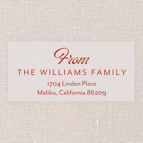 Timeless Gallery Address Label, Red, Address Label, Matte, Cinnamon