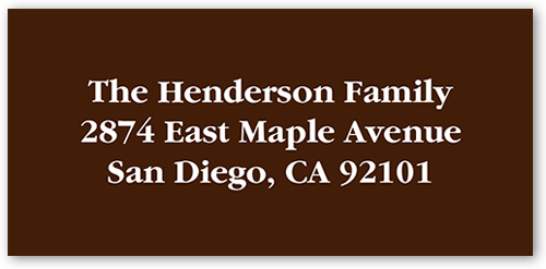Gallery Greetings Address Label, Brown, Matte, Chocolate