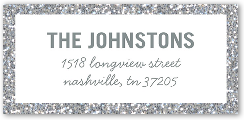 Dazzling Border Address Label, Grey, Matte