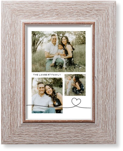 Line Art Heart Art Print, Rustic, Signature Card Stock, 5x7, White