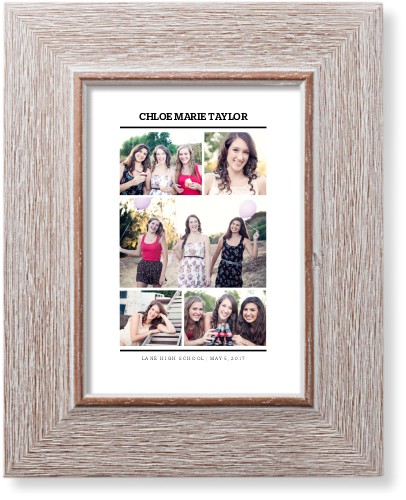 In Between Line Collage Art Print, Rustic, Signature Card Stock, 5x7, White, white