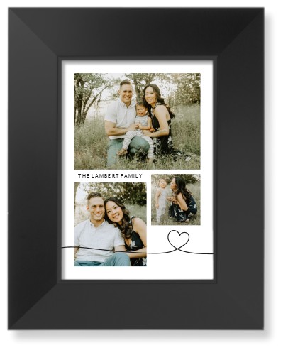 Line Art Heart Art Print, -Black-White-Signature Card Stock-5x7
