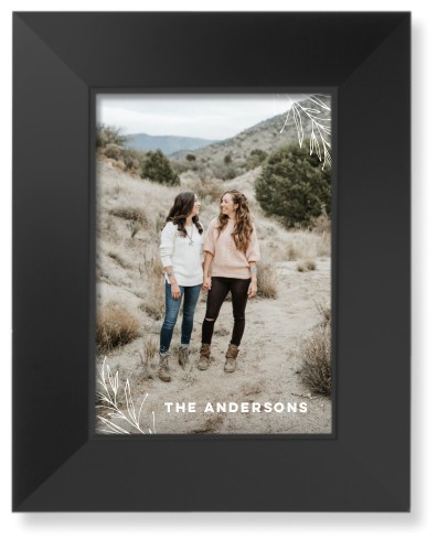 Corners of Foliage Art Print, Black, Signature Card Stock, 5x7white