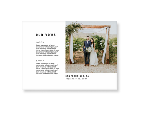 Modern and Minimal Vows Art Print, No Frame, Multicolor, Signature Card Stock, 5x7