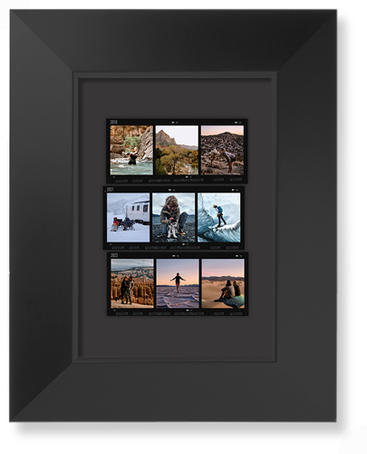 Travel Film Collage Art Print, -Black-Grey-Signature Card Stock-5x7