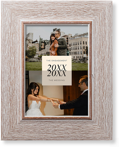 Then and Now Art Print, Rustic, Signature Card Stock, 5x7antique white