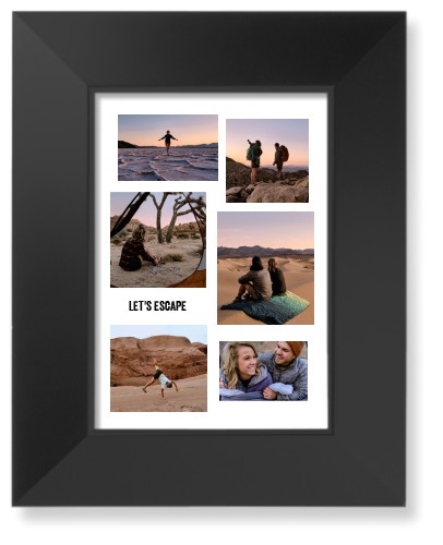 Modern Collage Of Six Art Print, Black, Signature Card Stock, 5x7white