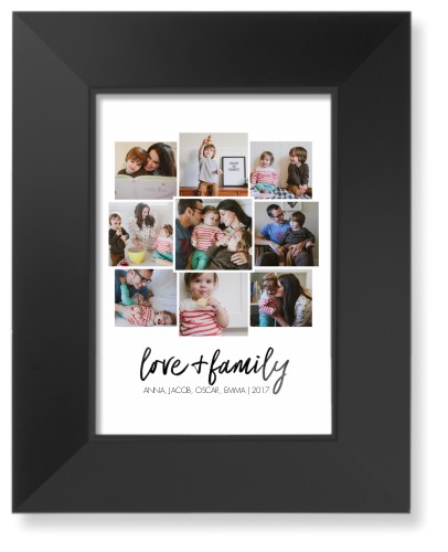 Love and Family Collage Art Print, Black, Signature Card Stock, 5x7white