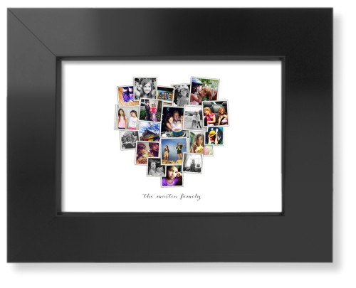 Tilted Heart Collage Art Print, -Black-White-Signature Card Stock-5x7