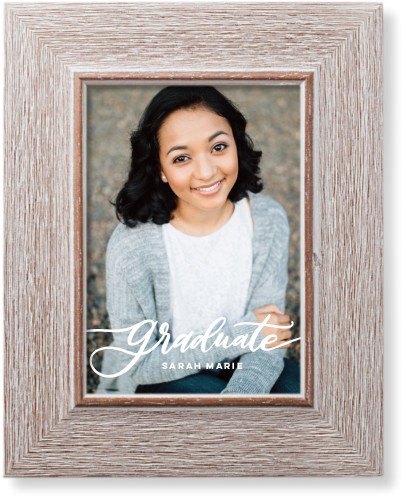 Graduation Script Art Print, -Rustic-White-Signature Card Stock-5x7