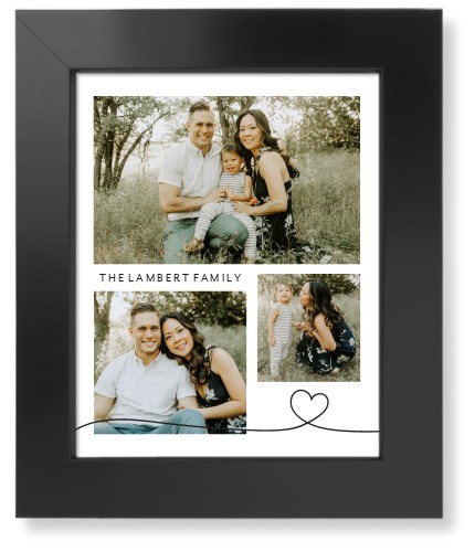 Line Art Heart Art Print, Black, Signature Card Stock, 8x10, White