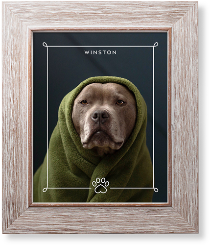 Paw Frame Art Print, Rustic, Signature Card Stock, 8x10, White, white