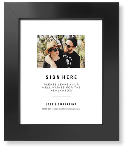 Guest Sign Art Print, Black, Signature Card Stock, 8x10, White