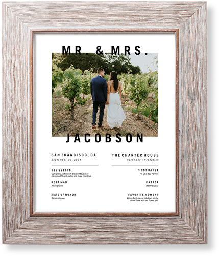 Modern and Minimal Moments Art Print, Rustic, Signature Card Stock, 8x10, White, white