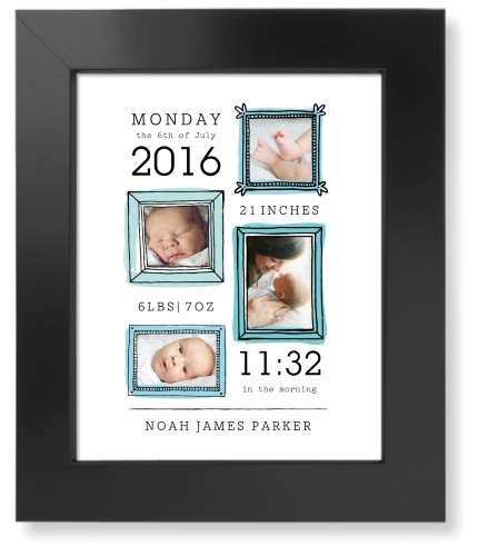 Hand Drawn Frames Art Print, Black, Signature Card Stock, 8x10, Blue