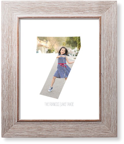 Photo Number Art Print, Rustic, Signature Card Stock, 8x10, White