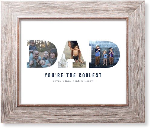 Dad Art Print, Rustic, Signature Card Stock, 8x10, White, white