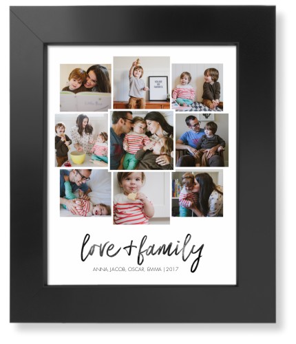 Love and Family Collage Art Print, Black, Signature Card Stock, 8x10, White