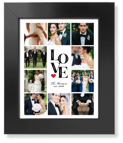 Stacked Love Art Print, Black, Signature Card Stock, 8x10, White, white