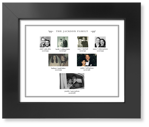 Family Ancestry Art Print, Black, Signature Card Stock, 8x10white