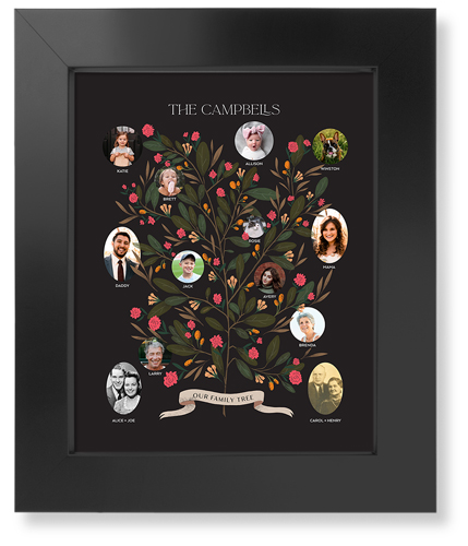 Blooming Family Tree Art Print, -Black-Black-Signature Card Stock-8x10