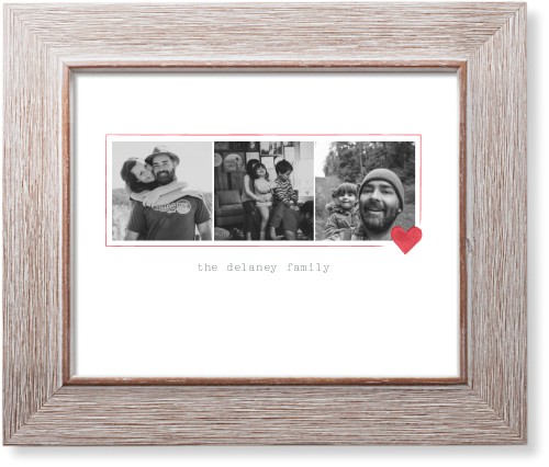 Simple Heart Border Art Print, Rustic, Signature Card Stock, 8x10white