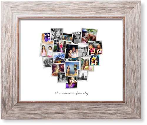 Tilted Heart Collage Art Print, -Rustic-White-Signature Card Stock-8x10