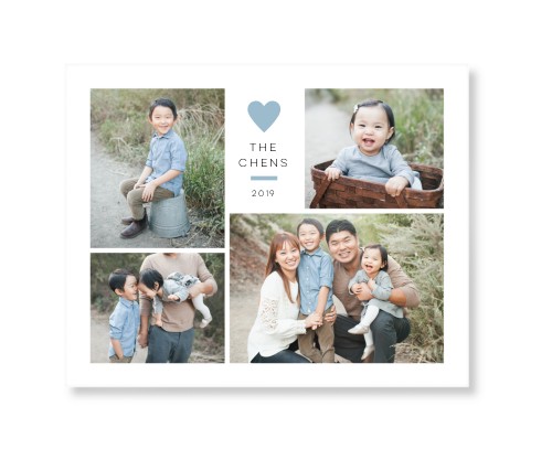 Contemporary Heart Collage Art Print, -No Frame-Blue-Signature Card Stock-8x10