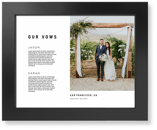 Modern and Minimal Vows Art Print, Black, Signature Card Stock, 11x14, Multicolor, multi