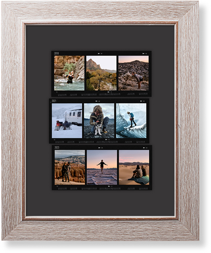 Travel Film Collage Art Print, Rustic, Signature Card Stock, 11x14, Gray, charcoal