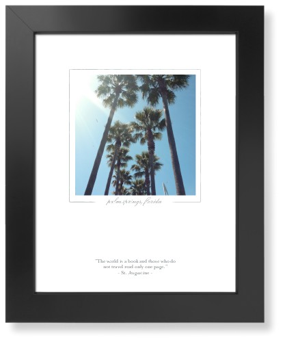 Simple Memory Border Art Print, Black, Signature Card Stock, 11x14, White, white