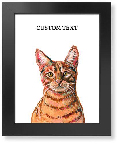 Orange Tabby Custom Text Art Print, Black, Signature Card Stock, 11x14, Multicolor