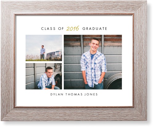 Contemporary Grad Art Print, Rustic, Signature Card Stock, 11x14, White