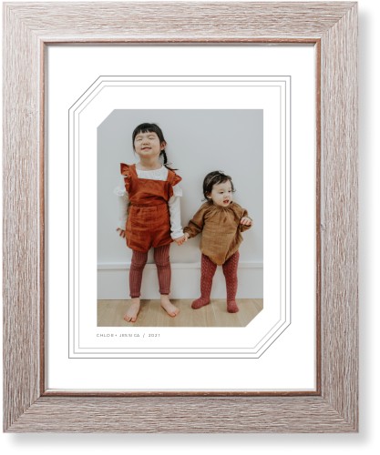 Triple Lines Border Art Print, -Rustic-Grey-Signature Card Stock-11x14