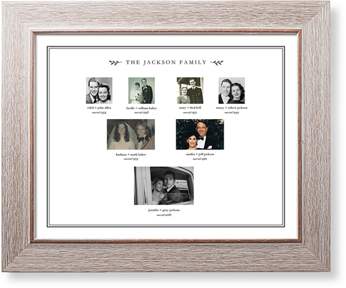 Family Ancestry Art Print, -Rustic-White-Signature Card Stock-11x14