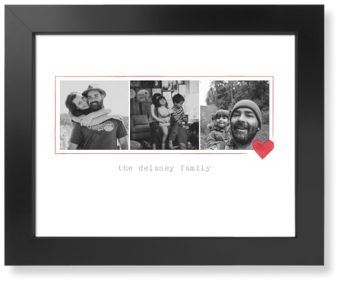 Simple Heart Border Art Print, -Black-White-Signature Card Stock-11x14