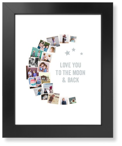 To The Moon Collage Art Print, Black, Signature Card Stock, 11x14white