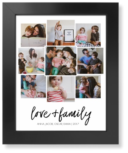 Love and Family Collage Art Print, -Black-White-Signature Card Stock-11x14