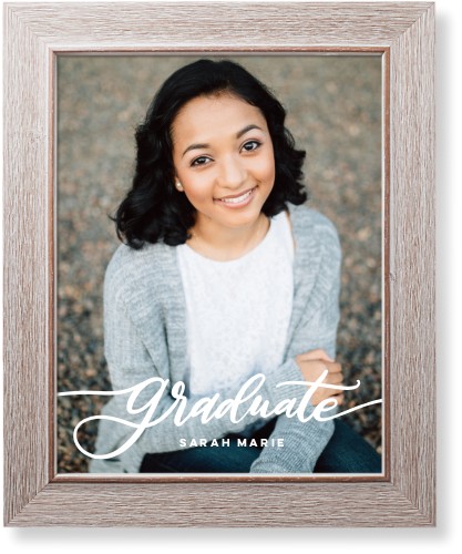 Graduation Script Art Print, -Rustic-White-Signature Card Stock-11x14